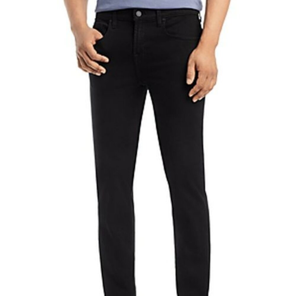 NWT 28W X 34L 7 For All Mankind Men's Slimmy Slim-Straight Jeans Black Luxe